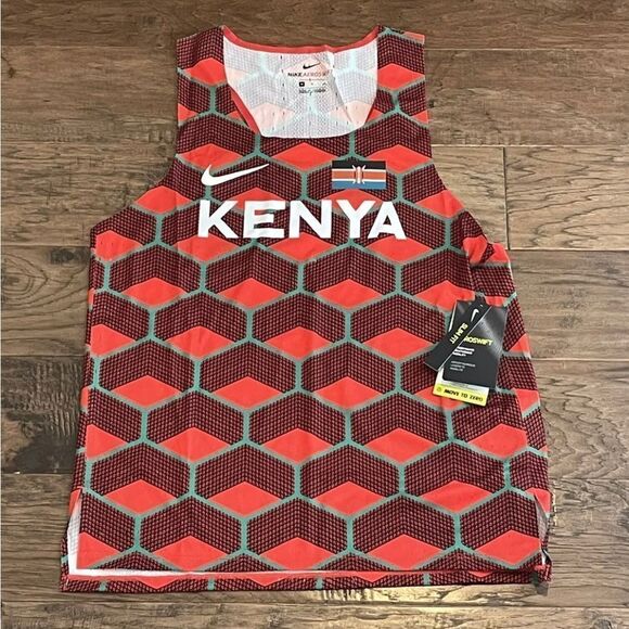 Nike Aeroswift Team Kenya Aeroswift Running Top Red CV0371-673 Size Small - Picture 1 of 2